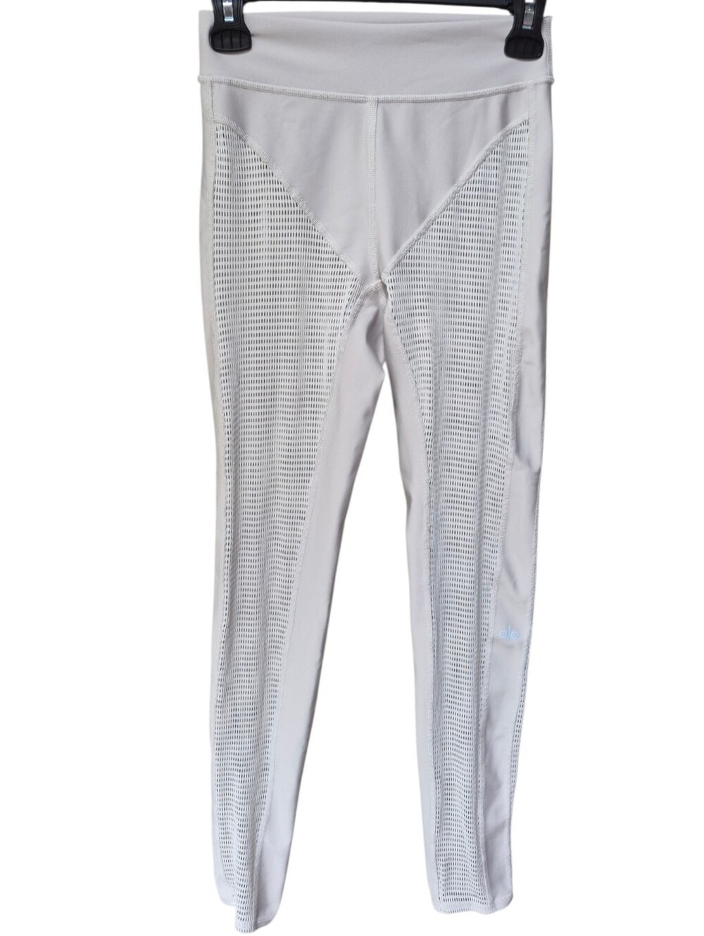 Alo Yoga High Waist Mesh Paneled Leggings Off White Bone Size S
